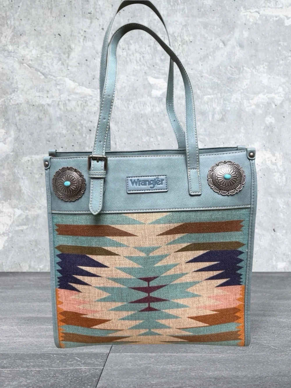 Wrangler Turquoise Southwestern Pattern Concealed Carry Tote